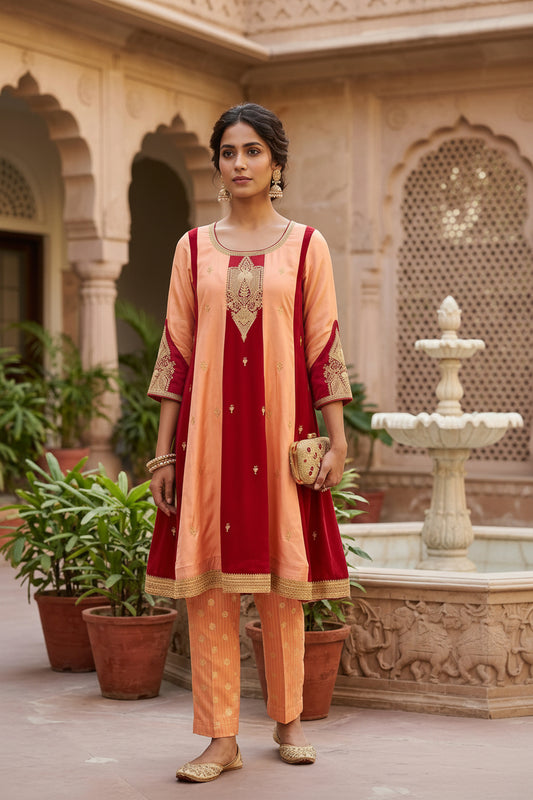 Short anarkali & pant