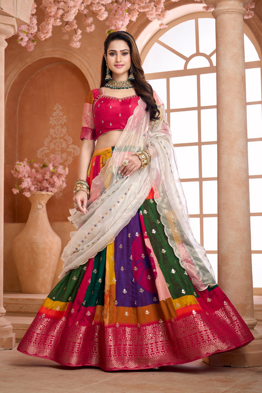 Multi-Colour Lehenga choli set with dupatta