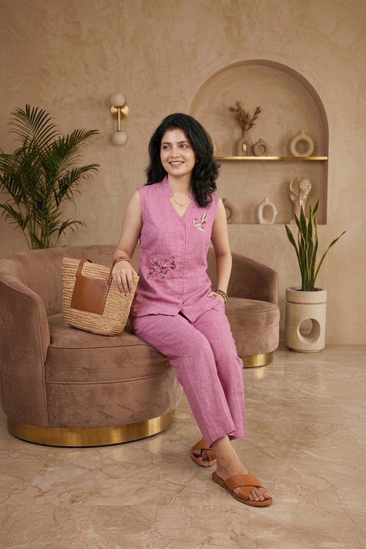 Lilac organic linen co-ord set